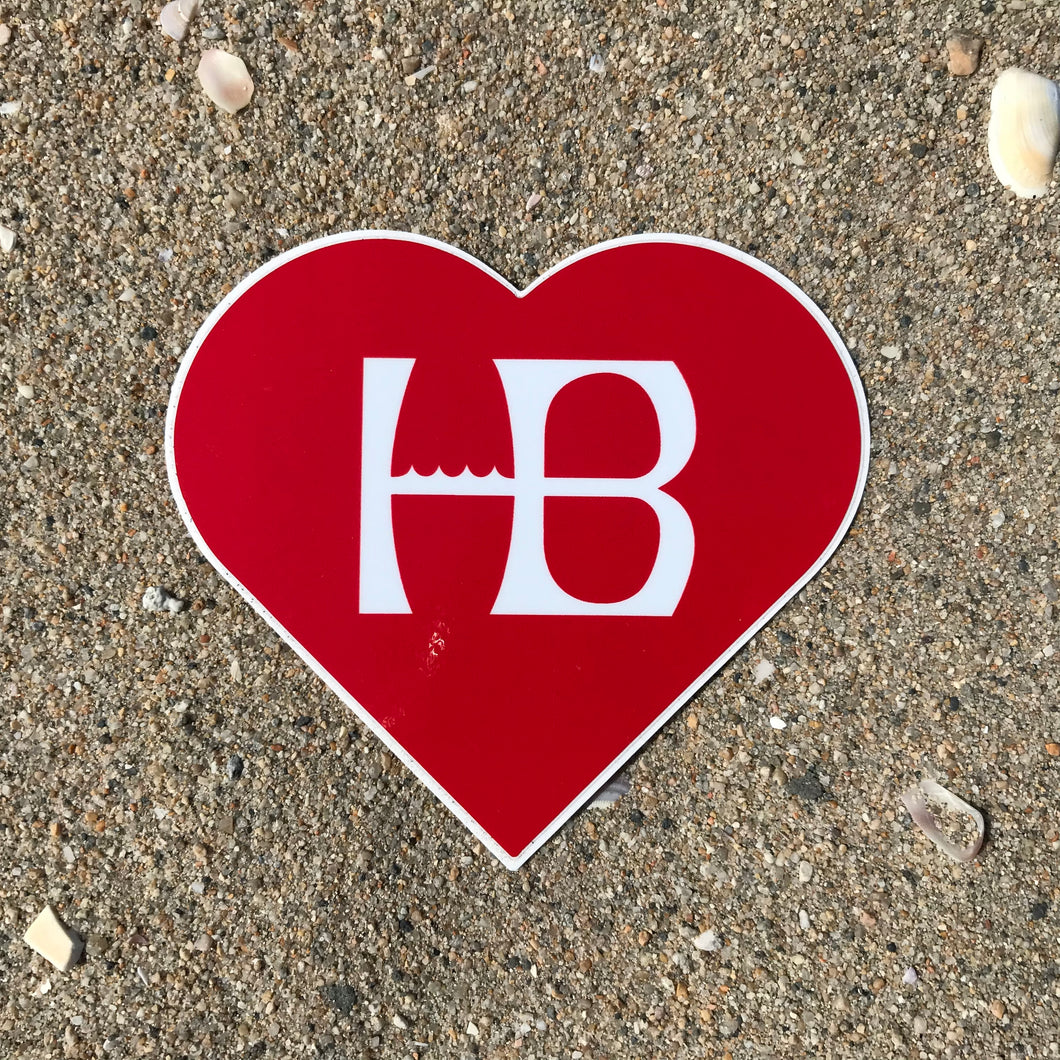 HB LOVE, Huntington Beach Heart Sticker, 4