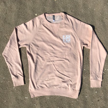 Load image into Gallery viewer, Nude Pink - French Terry - Crew Neck - White Print HB - Front and Back