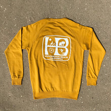 Load image into Gallery viewer, Mustard - French Terry - Crew Neck - White HB Print - Front and Back